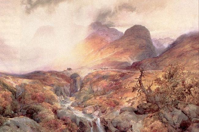 Moran, Thomas Pass at Glencoe, Scotland Norge oil painting art